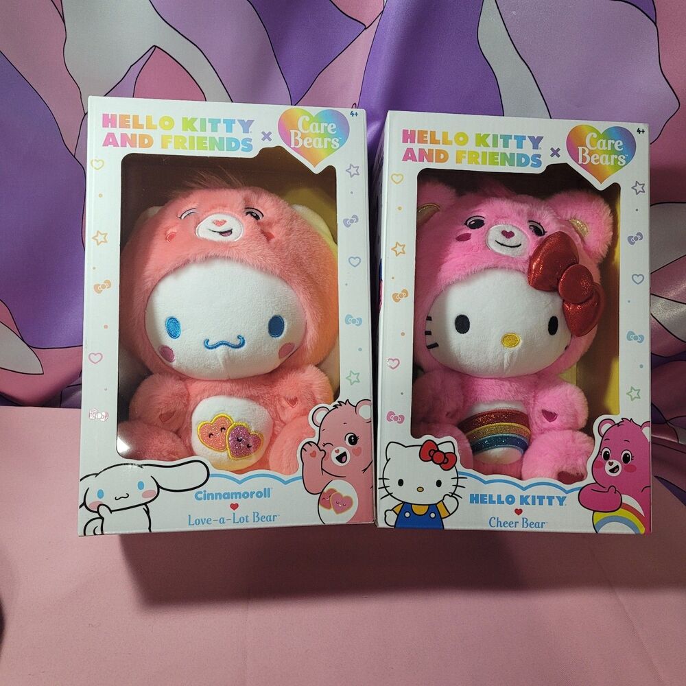 Hello Kitty Care Bears Lot of 2 Cinnamoroll 10" Plush Plushie Toy Bear Gift Prom